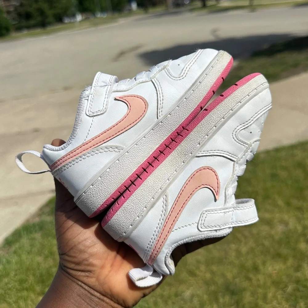 Nike Court Borough Low 2 Toddler Girl Athletic Shoes Size 8 White Sneakers